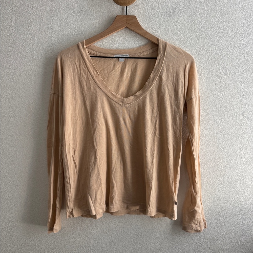 James Perse Vneck Long Sleeve Shirt
